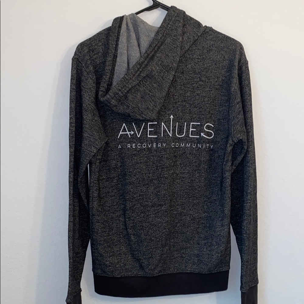 Next Level Apparel Gray Zip Up Sweater with Ribbed Cuffs - Picture 6 of 8